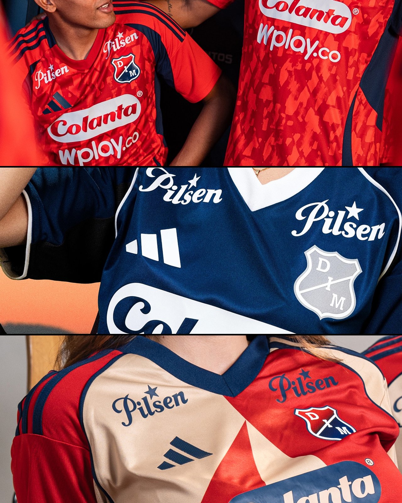Camisetas clubes colombianos x adidas 2025 DIM