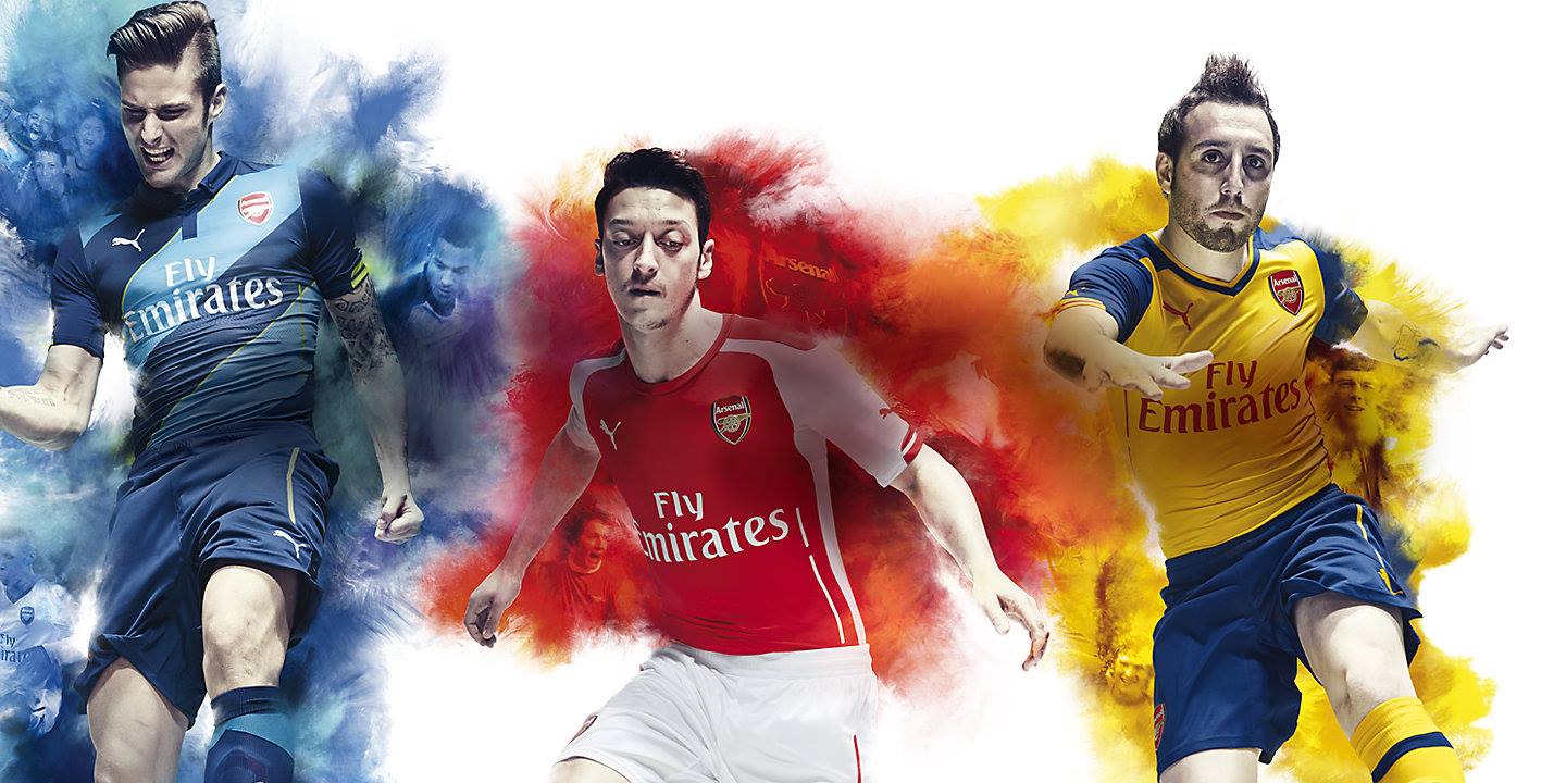 Original presentación de nuevas camisetas PUMA del Arsenal 2014-15 Marca Gol