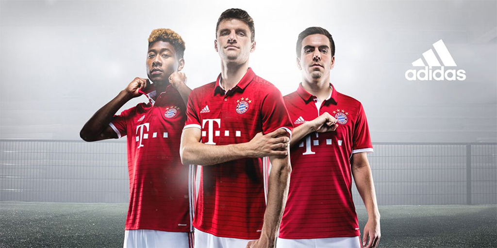 mareado Tareas del hogar Visión general adidas Bayern Munich Home Kit 2016/17 - Marca de Gol