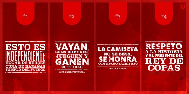 Hinchas de Independiente - Frase vestuario Libertadores de América