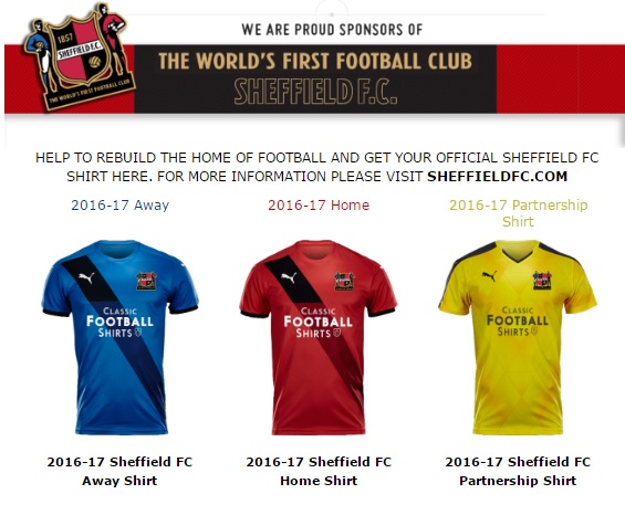 Sheffield FC Classic Football Shirts 2017 camisetas