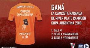 Sorteo camiseta naranja de River Plate Campeón Copa Argentina 2016