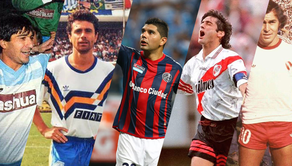 Cinco camisetas de clubes grandes argentinos