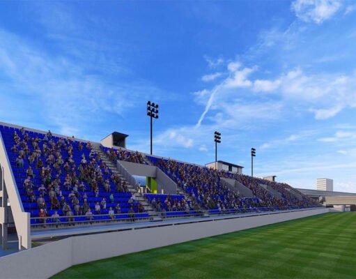 nueva tribuna en el Estadio León Kolbowski Atlanta