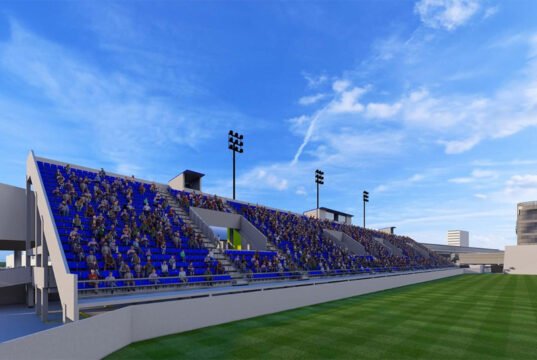 nueva tribuna en el Estadio León Kolbowski Atlanta
