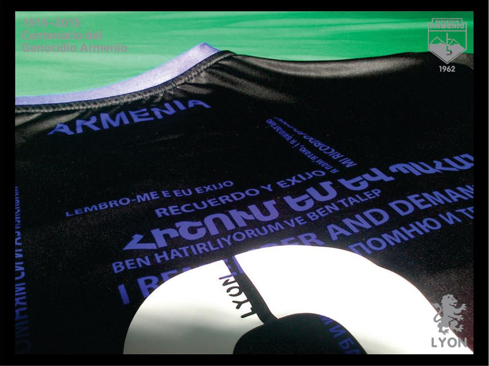 Camiseta Deportivo Armenio Genocidio Armenio Lyon 2015 05
