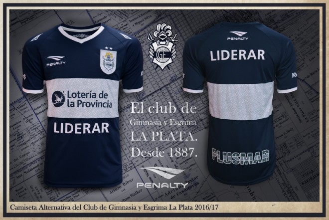Camisetas de Gimnasia y Esgrima La Plata 2016 - Suplente