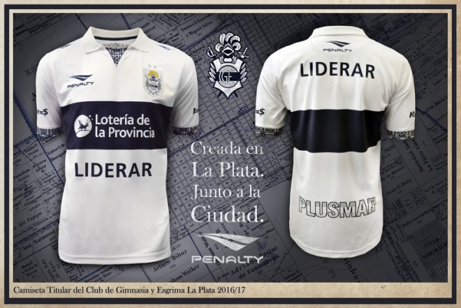 Camisetas de Gimnasia y Esgrima La Plata 2016 - Titular